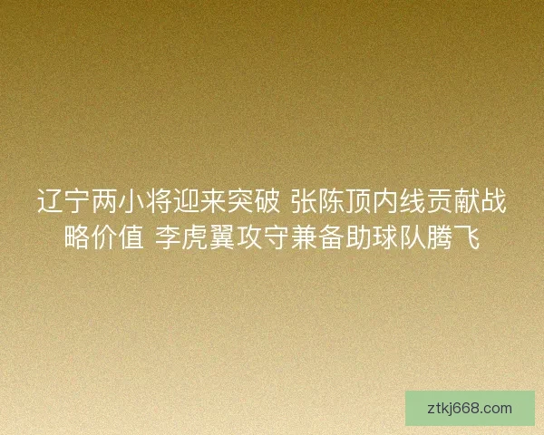辽宁两小将迎来突破 张陈顶内线贡献战略价值 李虎翼攻守兼备助球队腾飞